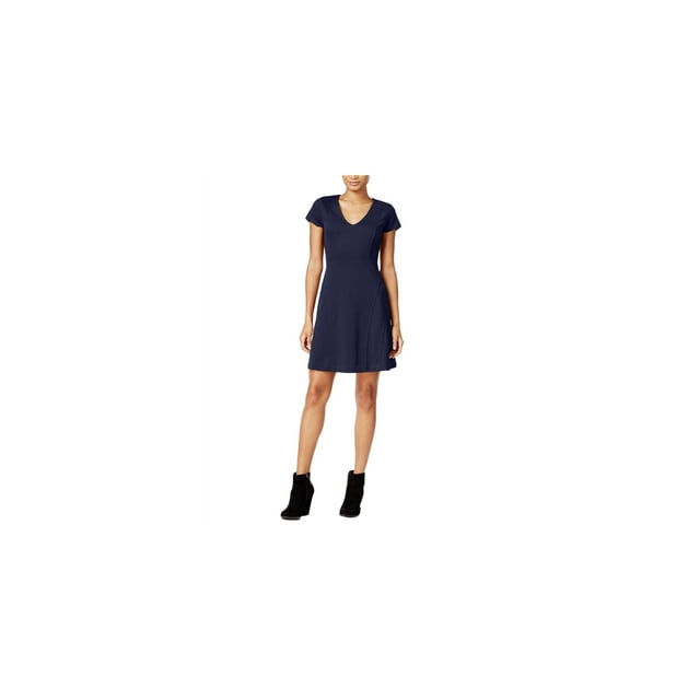 maison Jules Robe Évasée Ajustée pour Femmes, Bleu, Moyen