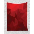 thumbnail image 1 of Red Tapestry, Triangular Mosaic in Shades of Red with Low Poly Effect Geometric and Abstract, Wall Hanging for Bedroom Living Room Dorm Decor, 60W X 80L Inches, Ruby Red Scarlet, by Ambesonne, 1 of 2