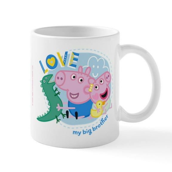 CafePress - Peppa Pig: Love My Big Brother - 11 oz Ceramic Mug - Novelty Coffee Tea Cup