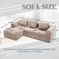 thumbnail image 6 of Villeston Modular Sectional Sofa, Chenille L-shaped Sofa with Chaise longue, Equipped with Side Pockets for Living Room,Khaki, 6 of 7