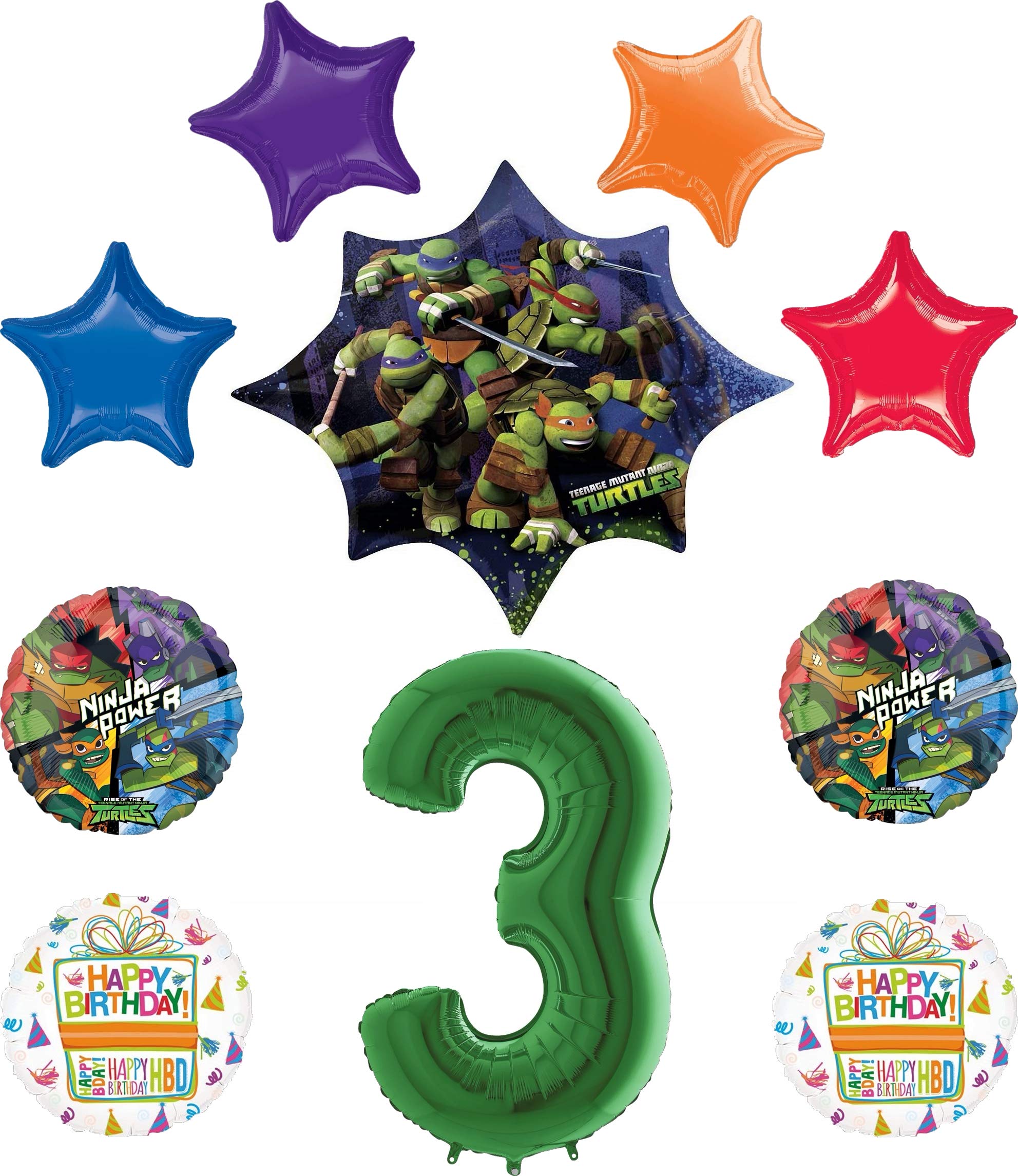 Teenage Mutant Ninja Turtles Party Supplies 3rd Birthday TMNT Balloon