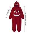 thumbnail image 4 of HNMKIU Pumpkin Hooded Onesie Pajamas, Loose Fit Halloween Homewear Soft Plush Unisex Cosplay For Night Party Red,XL, 4 of 7