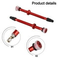thumbnail image 3 of Mosiee 2Pcs Bike Tubeless Tires Valve Stem Aluminum Alloy For Presta Valve 80Mm, 3 of 7