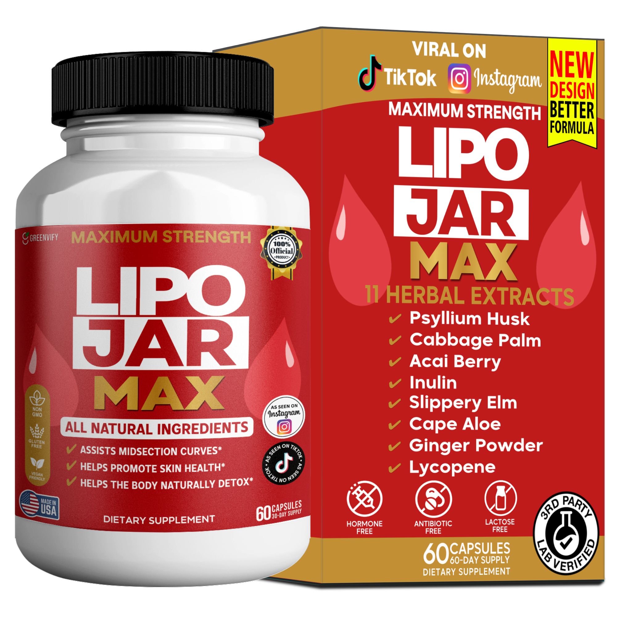 GreenVify Lipo Jar Max Metabolism Support Supplement – Supports Energy & Daily Wellness