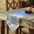 thumbnail image 3 of Table Runner Dresser Scarves Christmas Pine Tree Forest Reindeer Cotton Linen Burlap Table Cover Watercolor Winter Snowy Scene Table Runners for Family Kitchen Dining Holiday Party Banquet Decor, 3 of 5