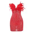 thumbnail image 4 of Gspmoly Robes d'Été pour Femmes, Robe Moulante Moulante Unie de Mode Aguichant pour Femmes Sans Manches à Col en V, Robes Formelles pour Femmes en Liquidation, 4 of 6