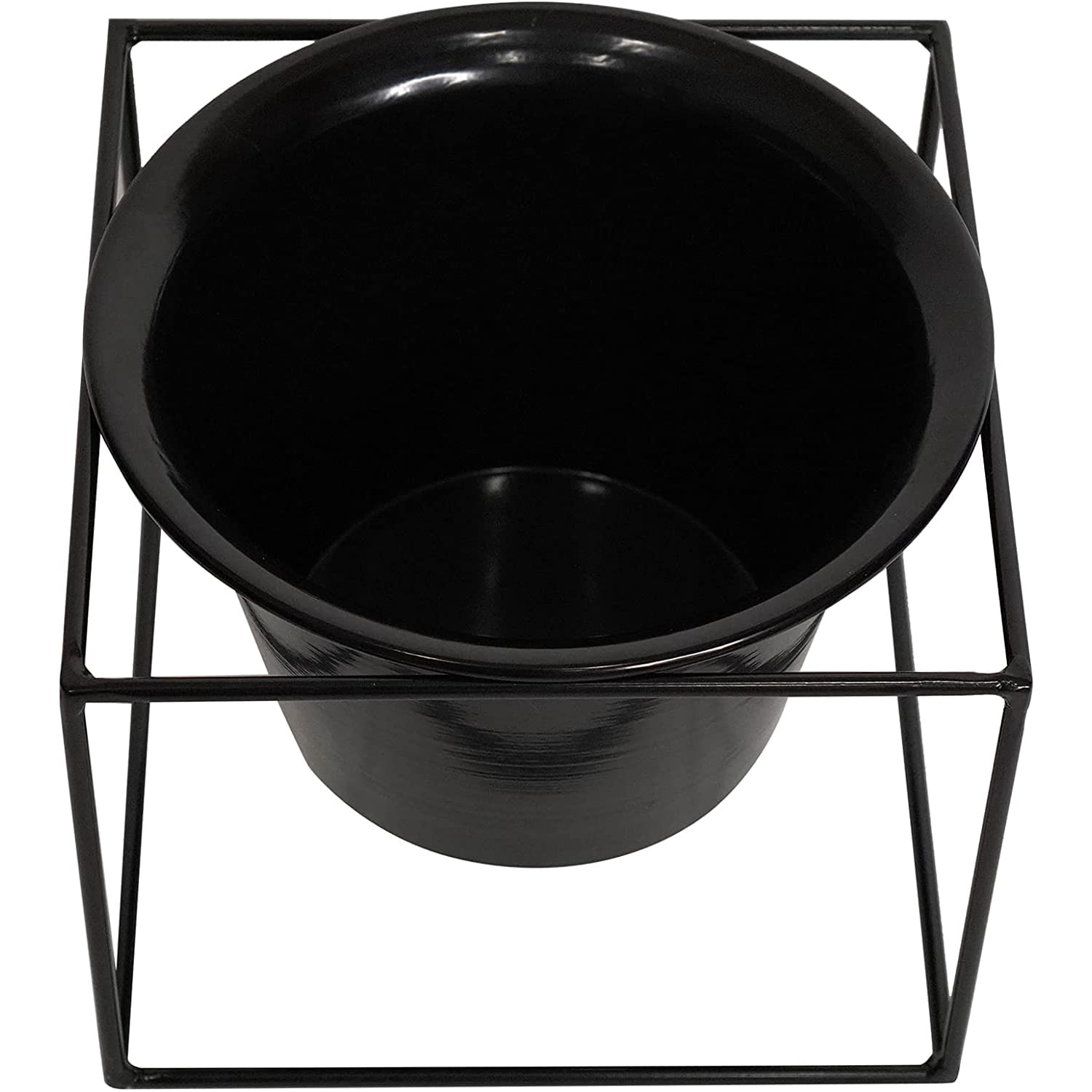 Metal Square 6" Home Garden Flower Plant Holder Removable Pot Stand Black
