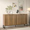 thumbnail image 3 of Fluted Accent Cabinet, Sideboard Storage Cabinet with Adjustable Shelves, Wooden Fluted Cabinet for Living Room, Dining Room, Hallway(Walnut), 3 of 8