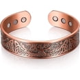 thumbnail image 1 of Pulsera magnética de cobre para hombres y mujeres, brazalete de cobre macizo con 6 imanes, pulsera de energía con imán de cobre rojo, tamaño ajustable con terciopelo, 1 of 5
