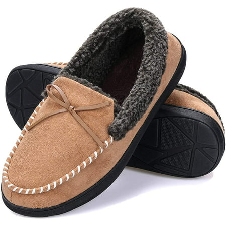 Men's Moccasin Slippers Memory Foamwinterwarm Cotton House Shoes Anti ...