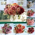 thumbnail image 4 of EARSTMAKEUP Artificial Peonies Silk Flowers and Hydrangeas Home Decor Wedding Bouquet (4 Count), 4 of 7