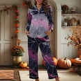 thumbnail image 2 of MuXiKeJi Clothes Halloween Pattern Printed Long Sleeve Two Piece Pajama Set, Soft Breathable Daily Sleep Loungewear Indoor Night Outfit Women Long Sleeve Sleepwear Pajama Set, 2 of 6