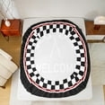 thumbnail image 5 of Feelyou Modern Automobile Teens Queen Sheet Sets, Black White Checkered Flag Flat Sheet, Racing Car Queen Fitted Sheet, Luxury Bedroom Decor, 4-Piece, 5 of 7