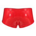 thumbnail image 4 of Jhaoyu Men's Patent Leather Drawstring Boxer Shorts Elastic Waistband Booty Shorts Swim Trunks Red XL, 4 of 7