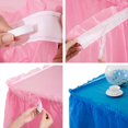 thumbnail image 3 of Juego de 2 faldas de mesa de tul, falda de mesa mullida de malla premium para fiestas, bodas, fiestas de cumpleaños y decoración del hogar (mantel: 54 x 108 pulgadas, falda de mesa: 28,7 x 167 pulgada, 3 of 5