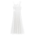 thumbnail image 6 of Kvysinly Women's Lyrical Ballet Dress Asymmetrical Mesh Maxi Dance Skirt with Built-In Leotard Ivory S, 6 of 7