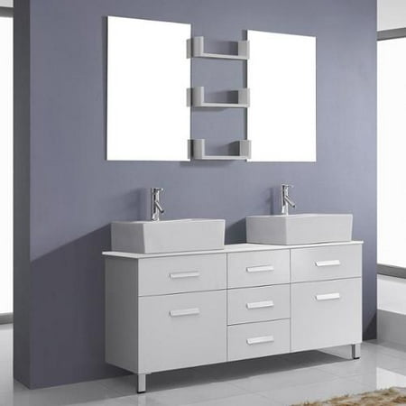 Virtu Usa Maybell 56 Inch Double Bathroom Vanity Cabinet Set In Virtu Usa Maybell 56 Inch Double Bathroom Vanity Cabinet Set In White