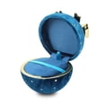 thumbnail image 3 of Soporte de joyería Caja Home Corduroy Satin Elegante Estuche de embalaje Facultad de boda Aniversario Organizador En forma de bola Contenedor Collar azul claro Vogacara AP004487-04, 3 of 7