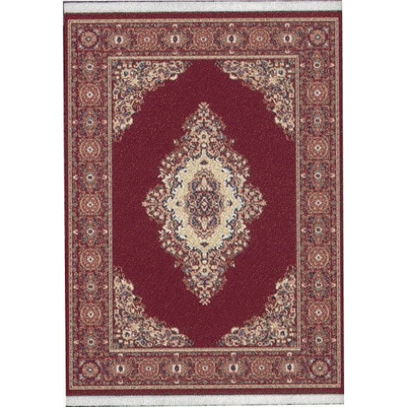 Designer Home Urban Area Rug 040-35334 Cathedral Burgundy Medallion Floral 5' 3" x 7' 6" Rectangle