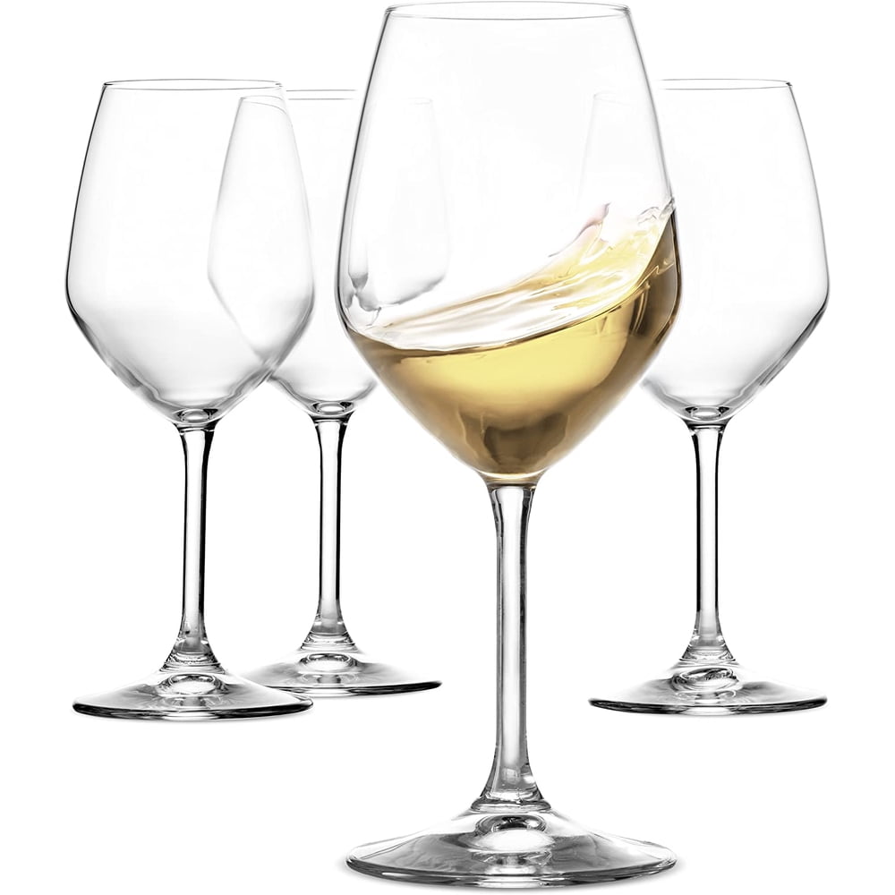 Paksh Novelty White Wine Glasses, 15 Ounce, Shatter Resistant, Wine