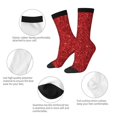 thumbnail image 3 of KLL Red Glitter Print Cool Socks Men's Women's Crew Socks Funny Crazy Novelty Stockings, 3 of 6