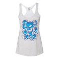 thumbnail image 2 of Wild Bobby, 3D Blue Skulls Trendy | Womens Fashion Premium Tri-Blend Racerback Tank Top, Heather White, Small, 2 of 4