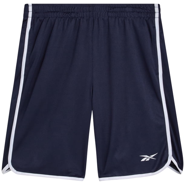 Shorts de básquet para niño Reebok talla 10-12 azul marino y blanco