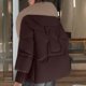 thumbnail image 5 of Parkas de manga larga para mujer, chaqueta informal de algodón con capucha y mangas largas de colores., 5 of 6
