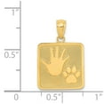thumbnail image 4 of FB Jewels 14k Gold Polished & Textured Pup & Me Square Pendant, 4 of 4