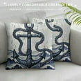 thumbnail image 3 of Orinice Anchor Rope Waves Graphic Decorative Cushion Throw Pillow Cover for Home Couch Living Room Bed Sofa Soft and Durable All Year Round Car Couch Bedroom 1PC 18x18in, 3 of 5
