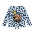 thumbnail image 5 of Xoenoiee Highland Cattle Sunflower Print Girls Long Sleeve Shirts Soft T-Shirts Crewneck Basic Tees Tie Knot Boho Shirt Blouses for Kids Teen Girls Tops Clothes, 9-10 Year, 5 of 7