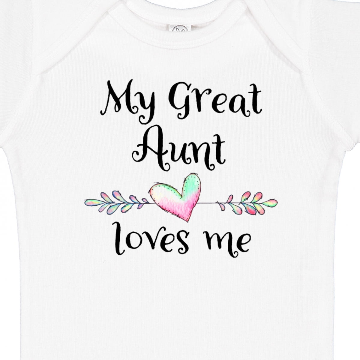 Inktastic My Great Aunt Loves Me Heart Boys or Girls Baby Bodysuit