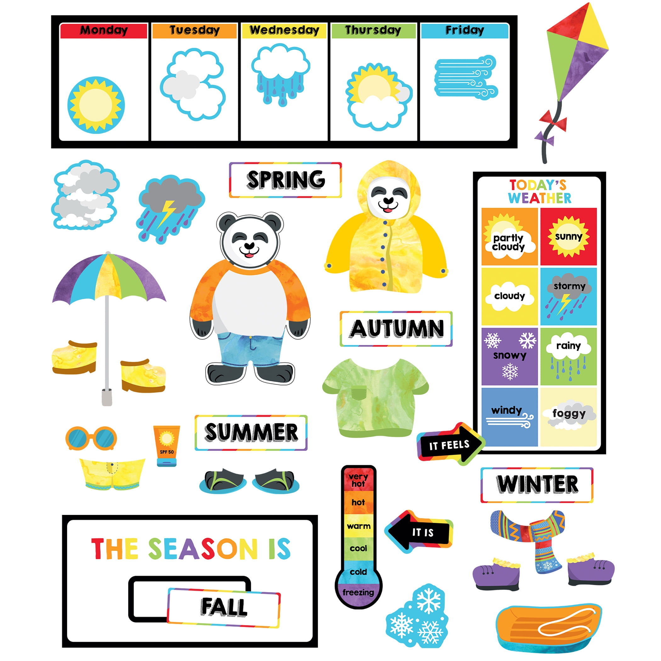 Carson Dellosa Education Weather Mini Bulletin Board Set, 55 Pieces