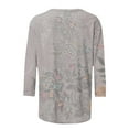 thumbnail image 5 of Tnhcen Hauts Basiques Vintage à Imprimé Floral pour Femmes, Col Rond, Manches 3/4, Coupe Ample, Grande Taille, Chemises Graphiques d'Automne P-5TG, 5 of 5