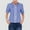 Blue, variant on Casual Tops for Women Plaid Print Basic Square Neck Short Sleeve Button Blouses Relaxed Fit Vacation Fashion Summer T-Shirt