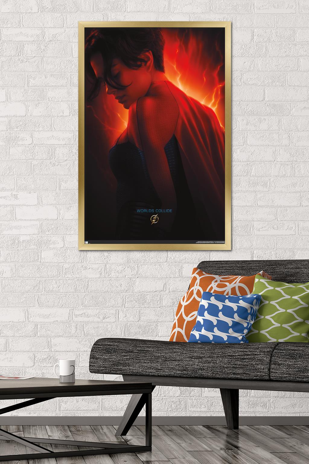 DC Comics Movie The Flash - Supergirl One Sheet Wall Poster, 22.375" x 34" Framed