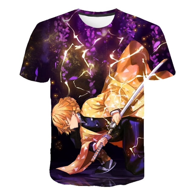 NOVEDAD DE VERANO 2023, camisetas Demon Slayer 1 3 4 6 8 14 años, camisetas con estampado 3D para niños, camisetas de manga corta con cuello redondo, camisetas 13T Gao Jinjia LED