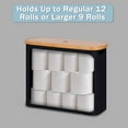 thumbnail image 5 of Toilet Paper Storage, Toilet Paper Basket with Lid, Bathroom Toilet Paper Storage Organizer, Free Standing Holder Up to 9 Mega Rolls, Black, 5 of 7