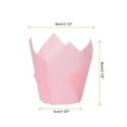 thumbnail image 2 of Uxcell 50Pcs Tulip Cupcake Liners Standard Paper Baking Cups Greaseproof Wrapper Disposable Pink, 2 of 6