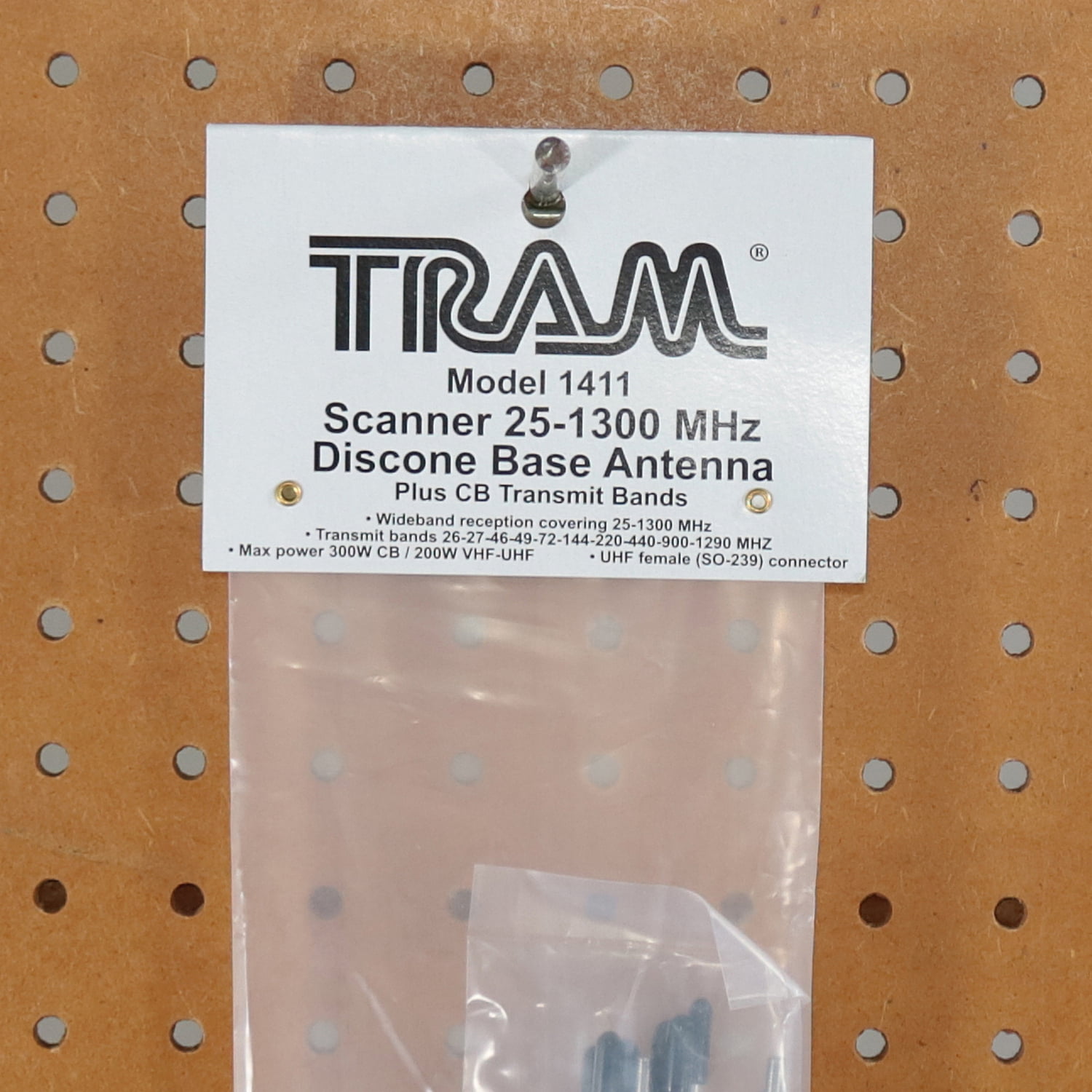 Tram 300-Watt/200 Watt Broad-Band Scanner 25 MHz to 1,300 MHz Super Discone Stainless Steel Base Antenna with Added CB Transmit Bands
