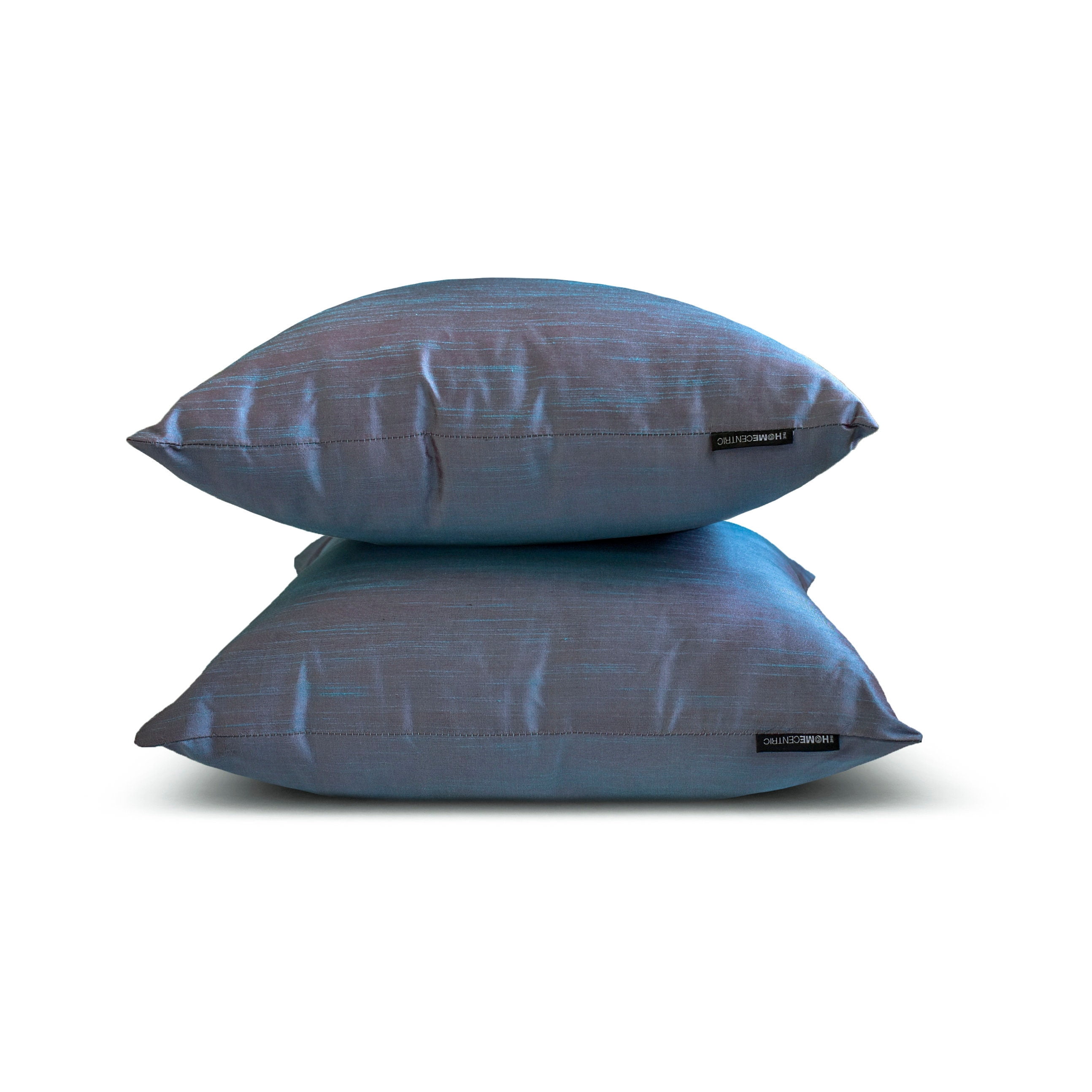 The HomeCentric Decorative Throw Pillow cover Blue & Red Pack of 2, 20"x20" (50x50 cm) Art Silk Solid & Two Tone Silk Pillowcase For Sofa Chouch, Hotels, living, Bed Room Modern - Blue & Red Luxury