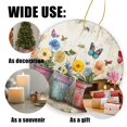 thumbnail image 3 of Funny Christmas Ornament,Colorful Flower Pots With Butterflies,Xmas Round Ceramic Pendant, 3 of 6