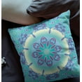 thumbnail image 4 of 20" X 20" Blue And Purple Broadcloth Floral Throw Pillow, 4 of 5