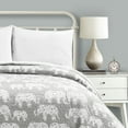 thumbnail image 2 of Lush Decor Elephant Parade Novelty Sherpa Reversible 4 lb Coverlet, Twin, Gray, 2 of 5