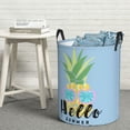 thumbnail image 1 of YFYANG Waterproof Laundry Hamper, Blue Graffiti Pineapple Laundry Basket Oxford Fabric with Handle Foldable, S, 1 of 8