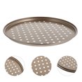 thumbnail image 3 of 1pc Non-stick Carbon Steel Pizza Pan Practical Pizza Tray Baking Tool (Golden), 3 of 7