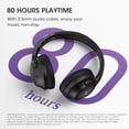 thumbnail image 3 of Auriculares sobre la oreja inalámbricos 80H tiempo de reproducción, auriculares Bluetooth sobre la oreja con 3 modos de ecualizador, micrófono ENC incorporado, graves profundos, estéreo HiFi plegable, 3 of 5