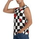 thumbnail image 3 of Fotbe Ladybugs Of Black And White Checkers Men's Camiseta sin Mangas Estampada para Hombres, Playera Casual para Gimnasio, Entrenamiento, Playa-Medium, 3 of 7