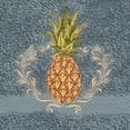 thumbnail image 2 of Authentic Hotel and Spa Turkish Cotton Pineapple Embroidered Teal Blue 2-piece Washcloth Set, 2 of 2