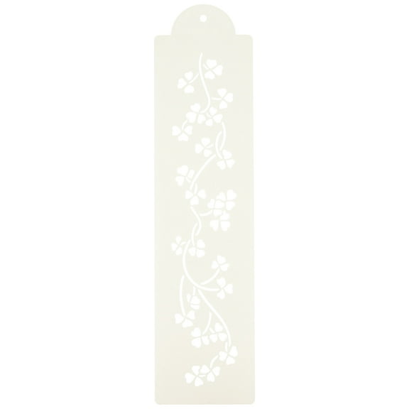 Designer Stencils Shamrock Vine Cake foodgrade stencil, 2.5 X 12.6, Beige/Semi-Transparent